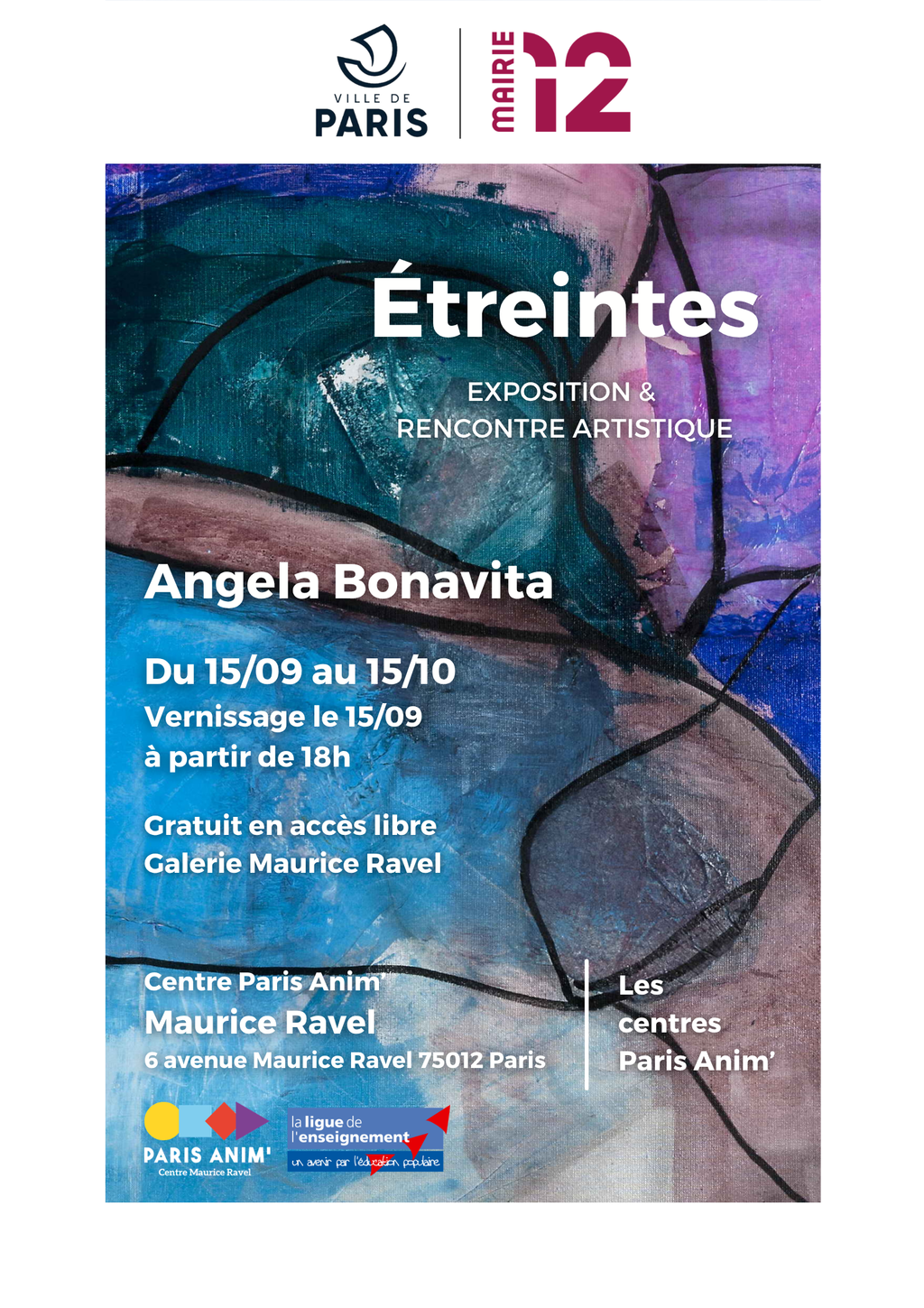 Exposition Étreintes de l'artiste Angela Bonavita 🎨