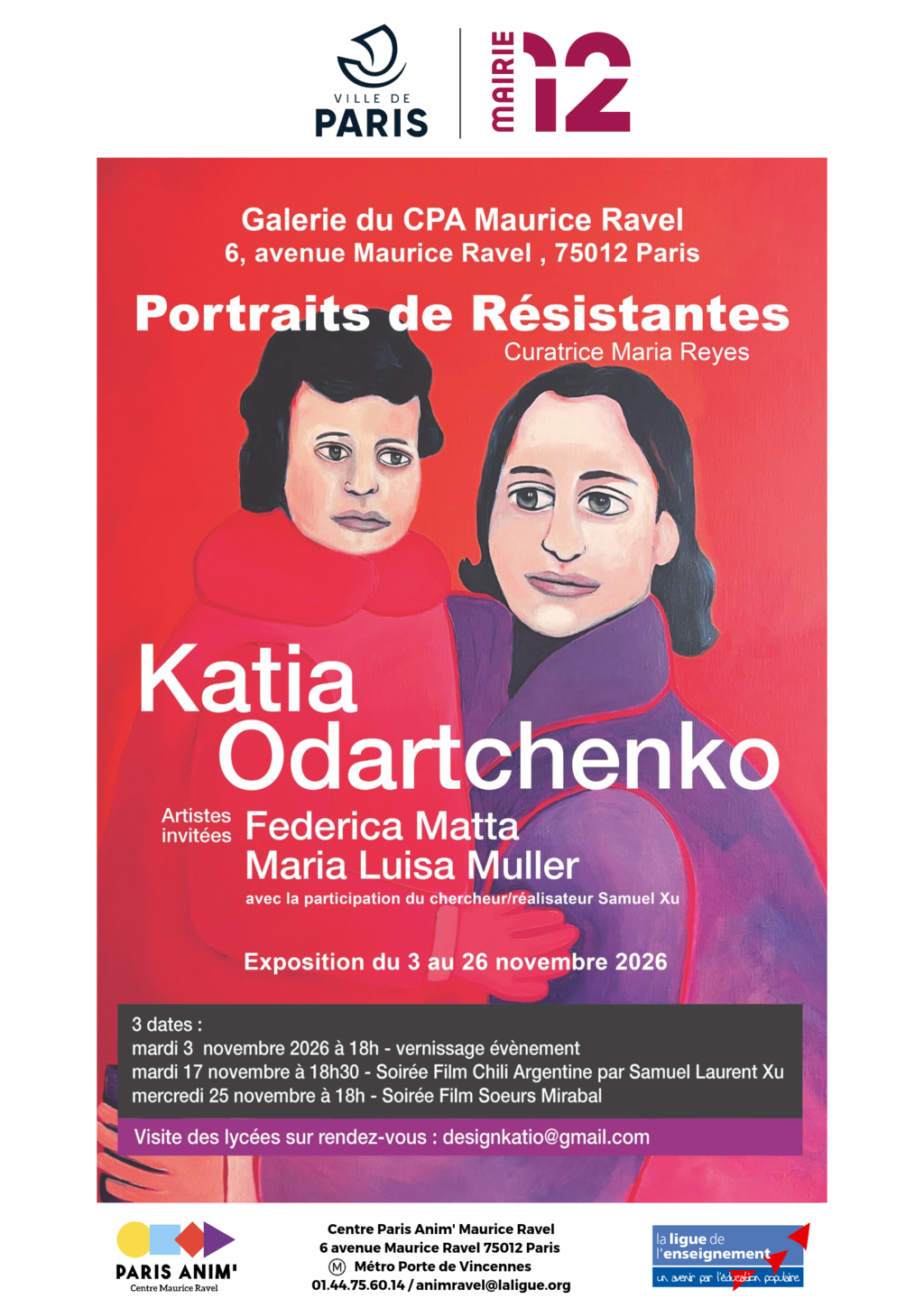 Exposition Portraits de résistantes : Mémoire et Liberté de Katia Odartchenko et Maria Reyes 🎨