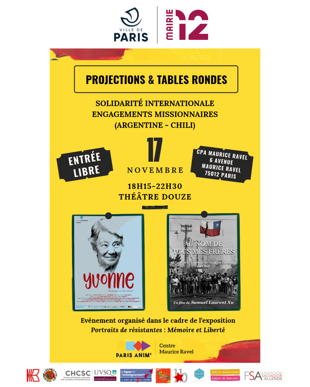 Soirée projection et tables rondes autour des films "Yvonne" & "Au nom de tous mes frères" au Théâtre Douze - Mardi 17/11 🎥