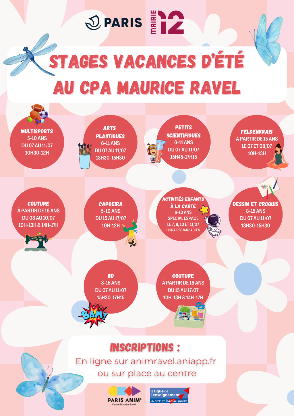 Programmation stages vacances d'été enfants, ados & adultes 🌞🕶