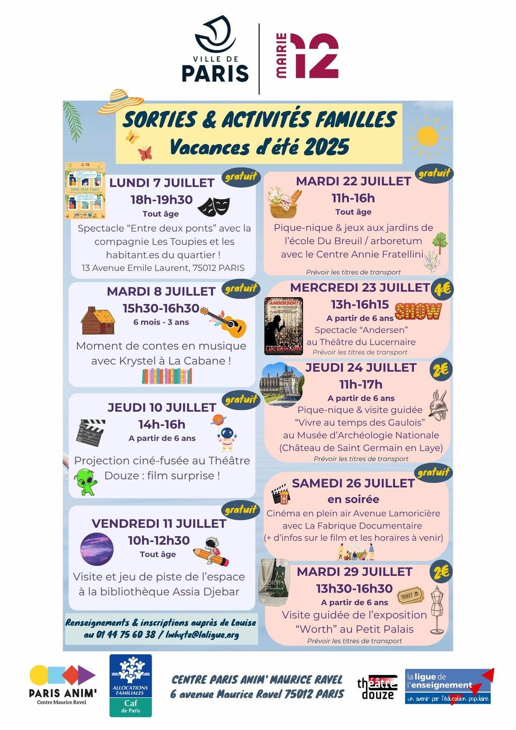 Sorties & activités familles Eté 2025 🔆