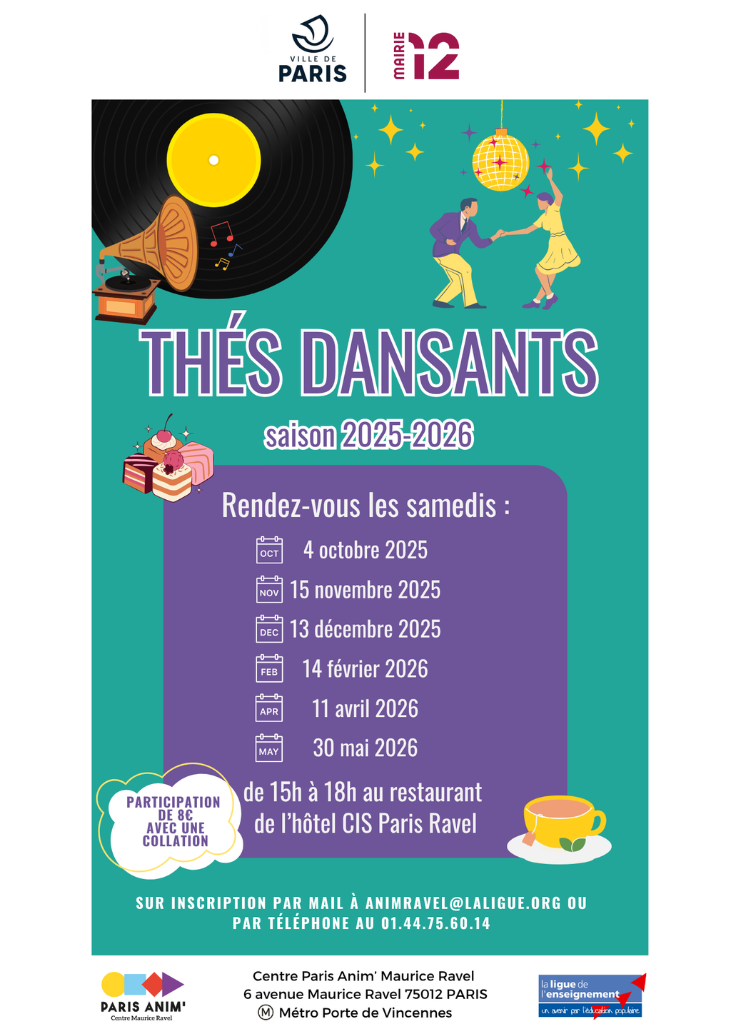 ThĂ©s dansants saison 2025-2026đ