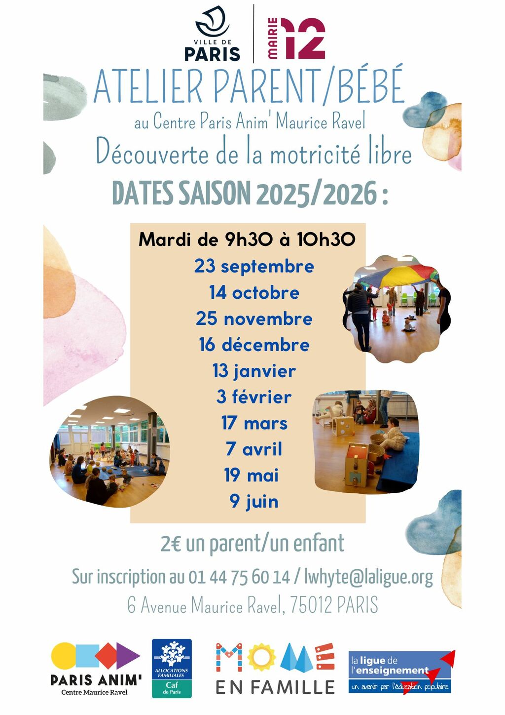 Ateliers parent/bébé "découverte de la motricité libre" 👶