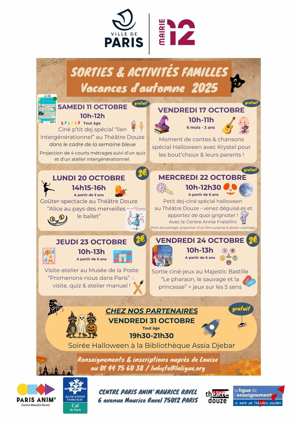 Sorties & activités familles Automne 2025 🍂