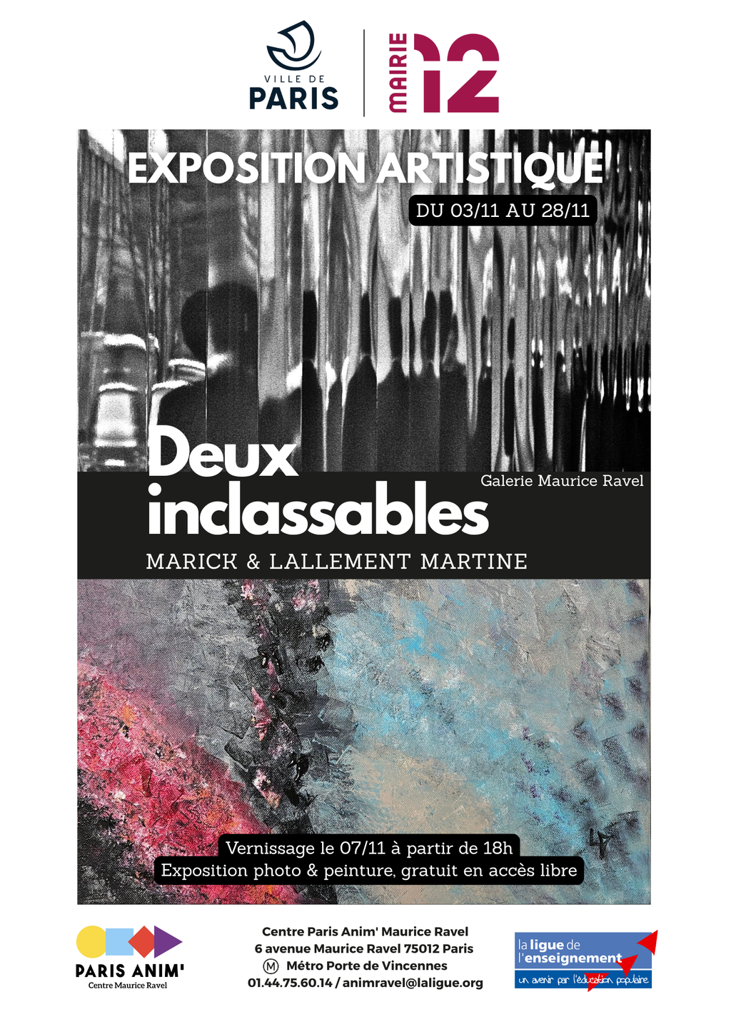 Exposition « Deux inclassables » au Centre Paris Anim' Maurice Ravel 