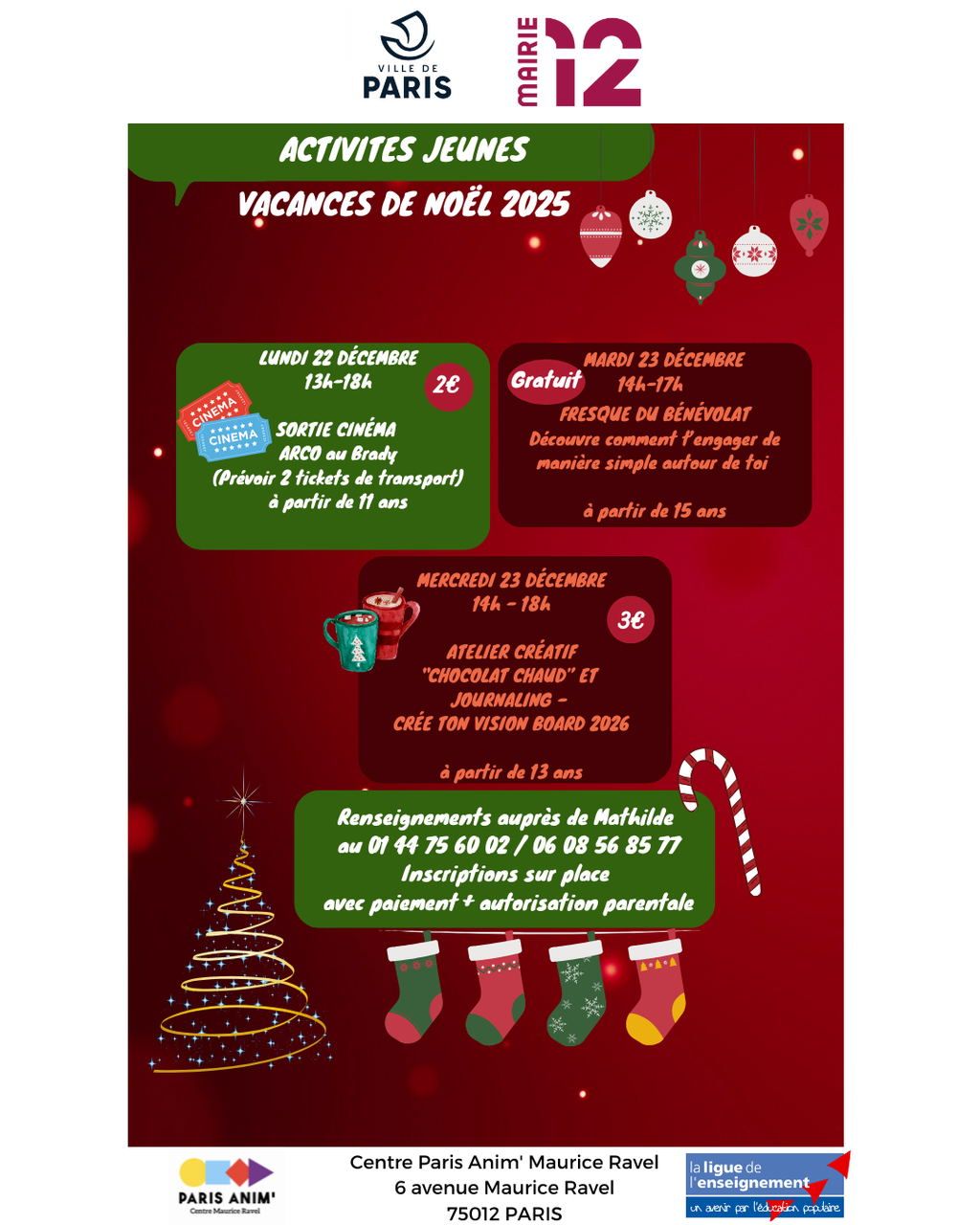 Activités jeunes décembre