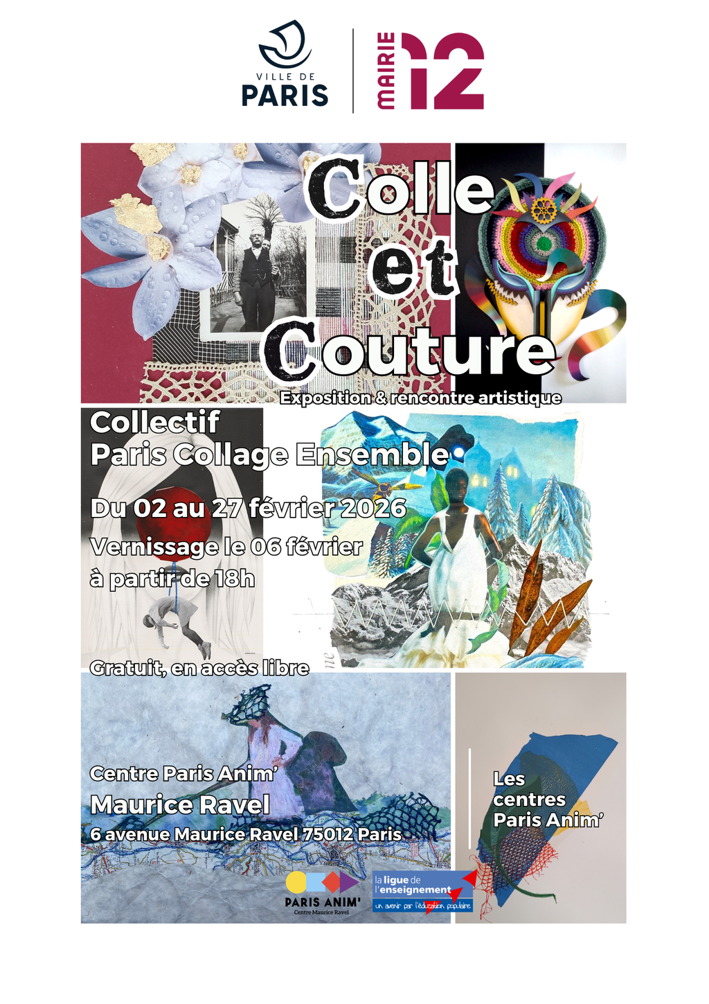 Exposition "Colle et Couture" du collectif Paris Collage Ensemble 🎨