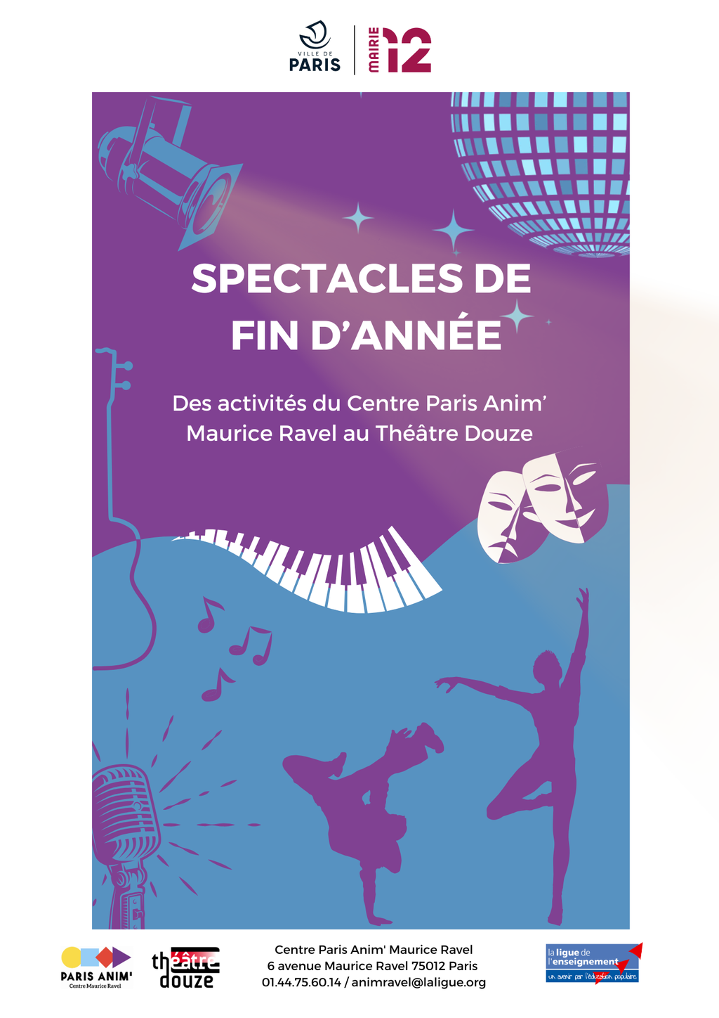 🎭 Programme des spectacles de fin d'année du CPA Maurice Ravel !