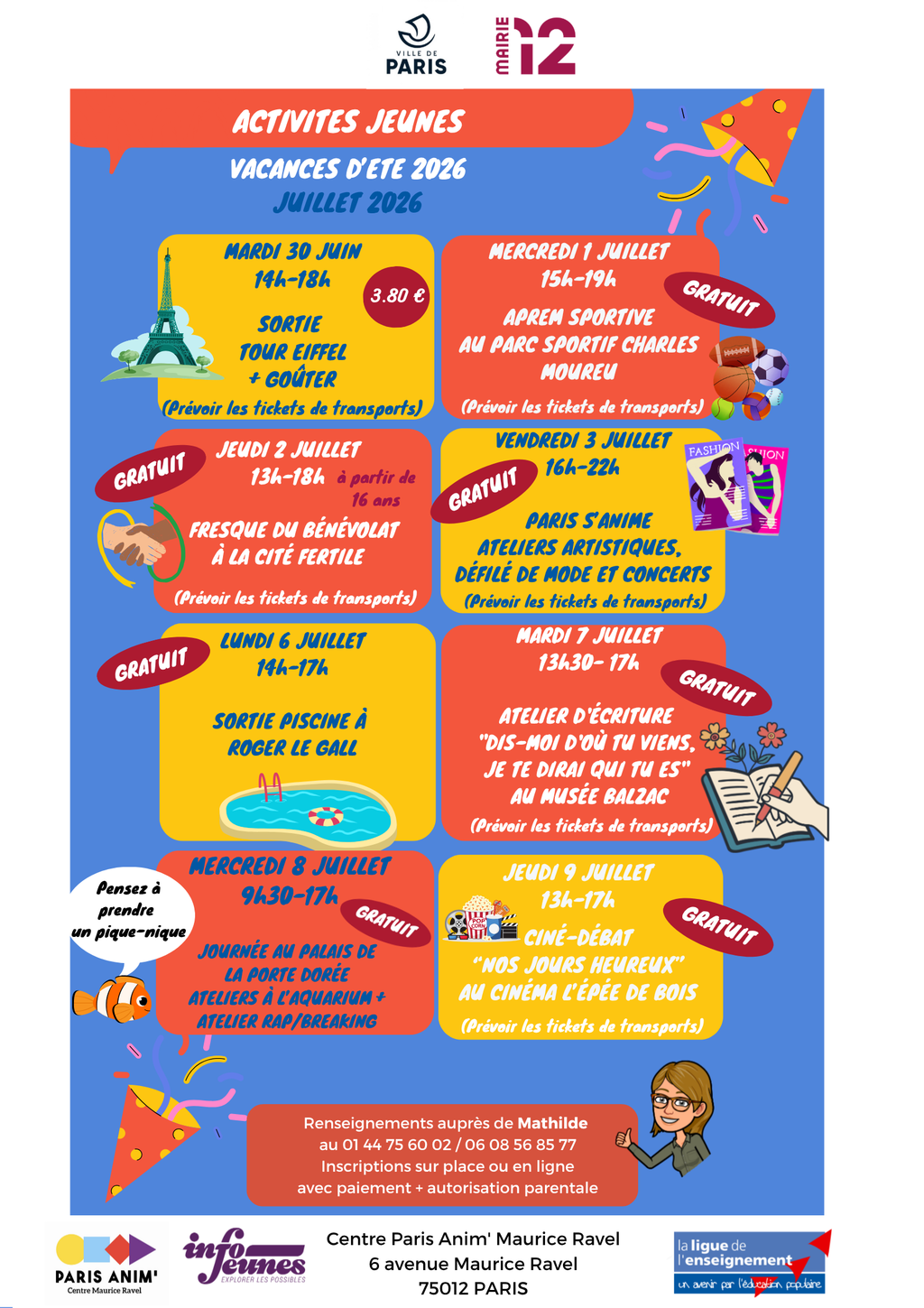 Programmation vacances jeunes 